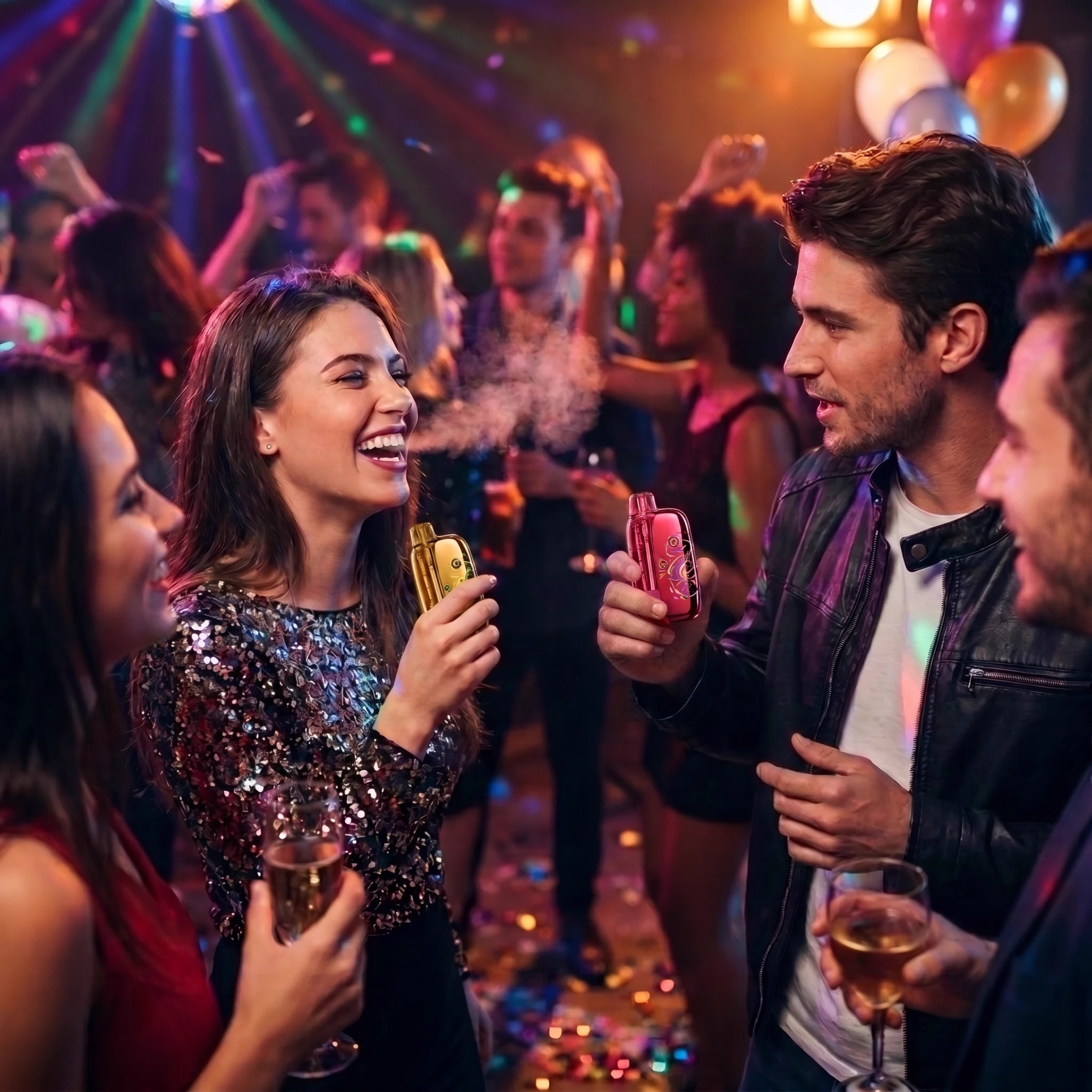 Adults 21+ at a party with AOIN devices